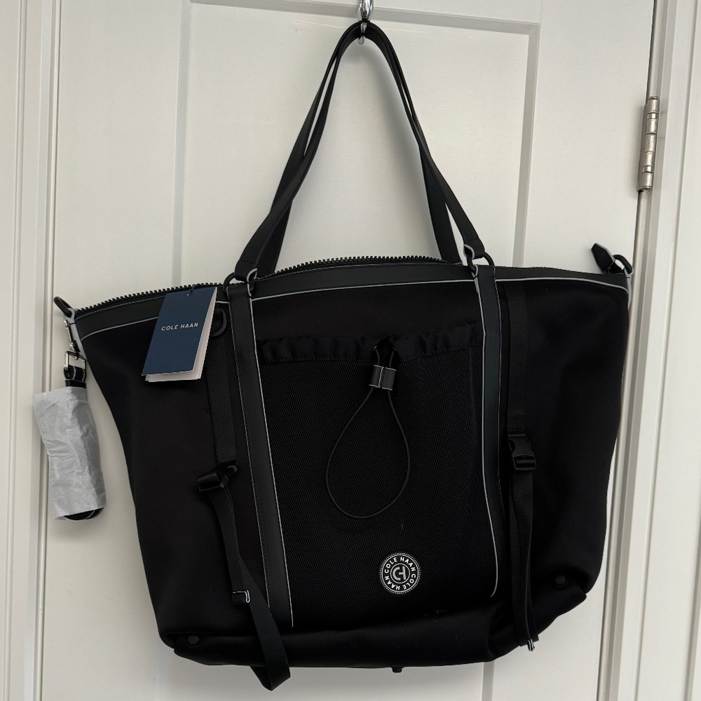 NTW Cole Haan Travel Zip Top Tote Black